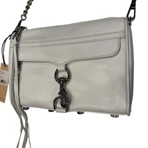 Rebecca Minkoff M.A.C Crossbody Bag White Leather Silver Hardware NWT